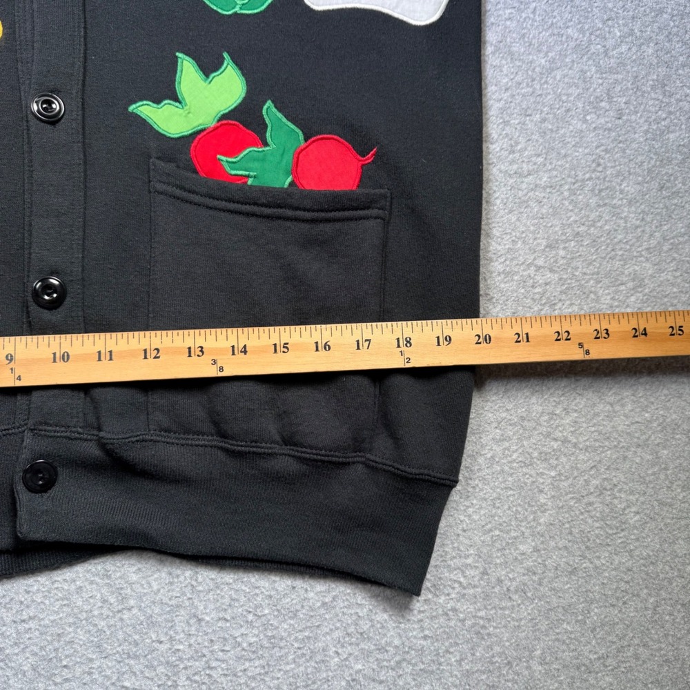 Vintage Rare Novelty Garden Cardigan Sweatshirt 90's Veggie Cottagecore OS - Picture 9 of 11